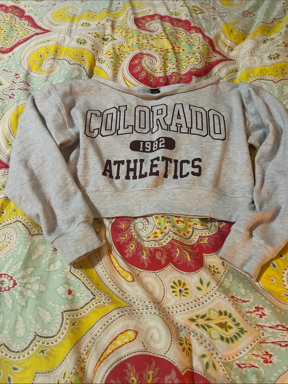 Colorado Athletics 1982 Cropped Sweatshirt - Light Gray